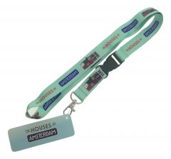 Lanyard/Sleutelkoord The Houses of Amsterdam / Mint groen