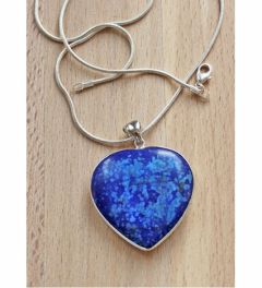 Ketting Lapis Lazuli hartje hanger 37x35x8mm