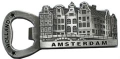 Koelkastmagneet / flesopener Amsterdam Silhouet