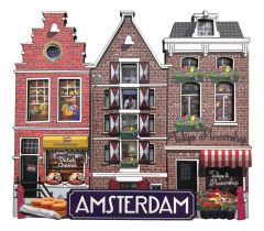 Amsterdamse Grachtenhuisjes Koelkastmagneet 2, Groot