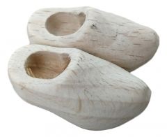 Magneet Twee blanken houten klompjes, 4 cm