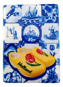 Keramieken Magneet "Tegels met Klomp"