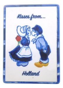Keramieken Magneet "Kisses from ... Holland"