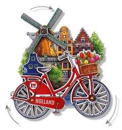 Magnet "Dutch Windmill with Red Bicycle"