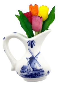 Magneet keramiek kan met tulp - delftsblauw