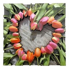 Magneet "Houten Tulpen Hart"