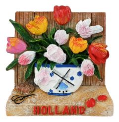 Magneet Polystone 3D: Tulpen in Vaas