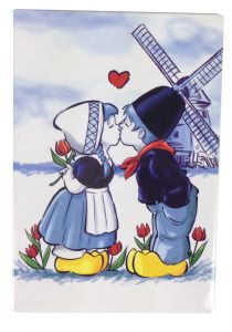 Koelkastmagneet Kussend Nederlands Paartje