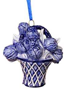 Kersthanger Tulpenmand Delfts Blauw