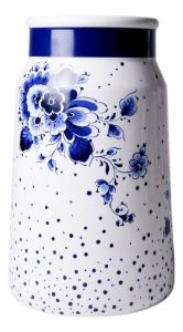 Milk Churn Vase – Floral Motif with Dots (25.5 cm)