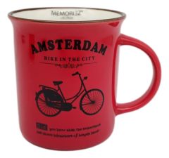 Mug Memoriez - Amsterdam Bicycles - Red, Large