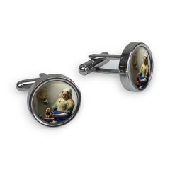 Manchetknopen Melkmeisje van Vermeer, in cadeaudoosje