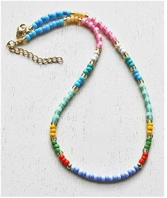 Boho ketting 4mm pastelkleuren