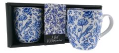 Espresso mokkenset 2 bekers "Delfts blauw"