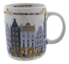 Mok "Amsterdam Blauw met Goud"