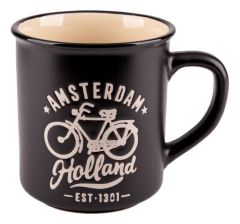 Mok "Amsterdam - Holland" Zwart- Groot