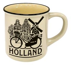 Mok "Holland - Grachtenhuisjes " Beige - Groot