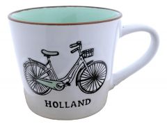 Mok Fiets Holland Wit/Mint Groot