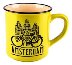 Mok "Amsterdam - Fiets" Geel - Groot