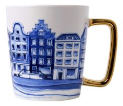 Mok Grachtenhuisjes Goud