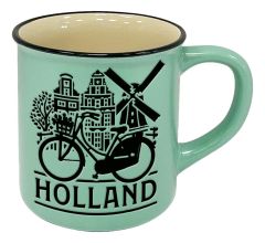 Mok "Holland - Grachtenhuisjes " Groen  - Groot