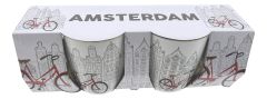 Cadeauset Twee Kopjes Rode Fiets Amsterdam