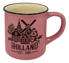 Mok "Holland - Molen" Roze - Groot