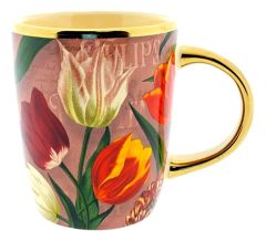 Beker Pretty Tulips roze/goud klein