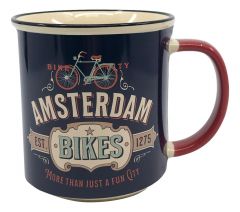 Beker vintage Amsterdam "Bikes Blue"