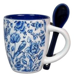 Espresso Mokje Blauwe Bloemen, 6.5 cm