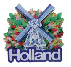 Koelkastmagneet Tulpen met Molen