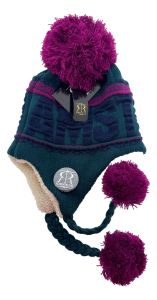 Robin Ruth Hat Amsterdam - Earflaps - Petrol/Fuchsia