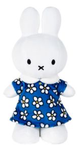 Nijntje Pluche - Blauwe Bloemenjurk - 24 cm