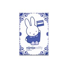 Magneet "Nijntje met Vlaggetje in het Delfts Blauw"