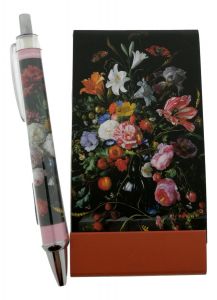 Notitieboekje en pen "Vaas met bloemen"