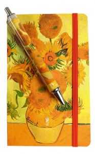 Notitieboekje Zonnebloemen met zachte kaft en Pen