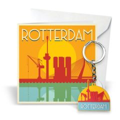Postkaart Rotterdam met Sleutelhanger