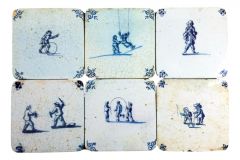 Coasters delftblue tiles with playing children