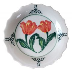 Teabag holder / Coaster Orange Tulips