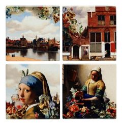 Onderzetters Vermeer (keramiek), 4 stuks