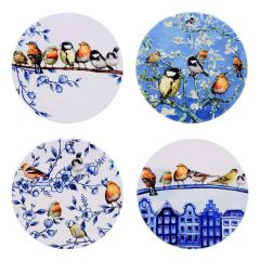 Coasters Forest Birds - Round - Ceramic - set of 4