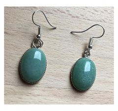 Set oorbellen Aventurijn ovaal, 18x14mm