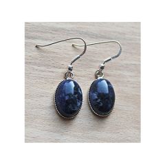 Set oorbellen ovaal Sodaliet, 18x14mm