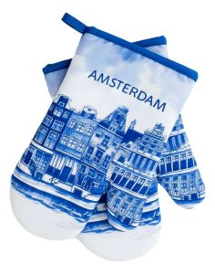 Ovenwanten set "Amsterdamse Grachtenhuisjes"