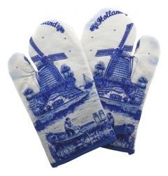 Ovenwanten Hollandse Molen Blauw