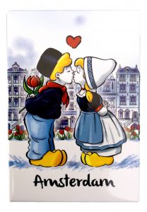 Koelkastmagneet Kussend Nederlands Paartje Amsterdam