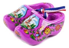 Set houten klompjes 6cm, Paars