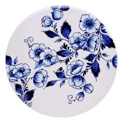 Pannenonderzetter Bloemen - Delfts blauw - 18 cm