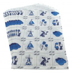 Paper bags Delft Blue Modern, small, x 6