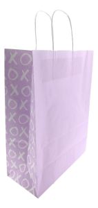 Paper gift bag "XOXO" Lilac (26x12x35)